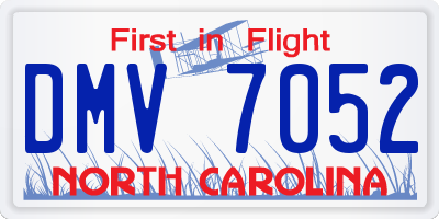NC license plate DMV7052