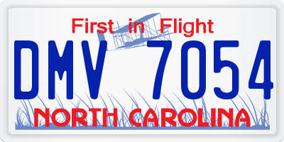 NC license plate DMV7054