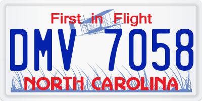 NC license plate DMV7058