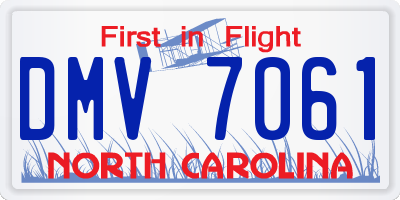 NC license plate DMV7061