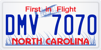 NC license plate DMV7070