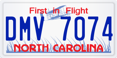 NC license plate DMV7074
