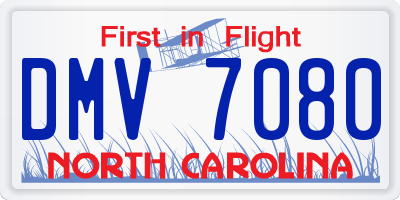 NC license plate DMV7080