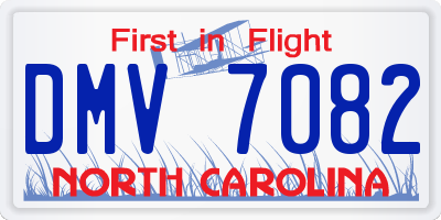 NC license plate DMV7082