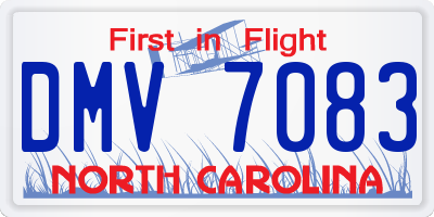 NC license plate DMV7083