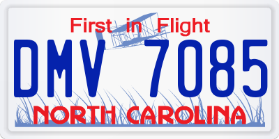 NC license plate DMV7085
