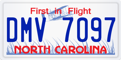 NC license plate DMV7097