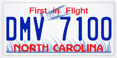 NC license plate DMV7100