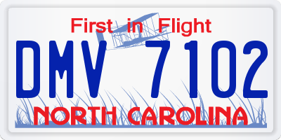 NC license plate DMV7102