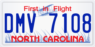 NC license plate DMV7108