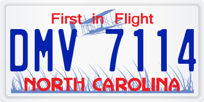 NC license plate DMV7114