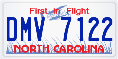 NC license plate DMV7122