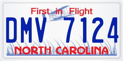 NC license plate DMV7124