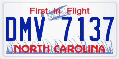 NC license plate DMV7137