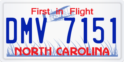 NC license plate DMV7151