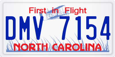 NC license plate DMV7154