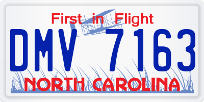 NC license plate DMV7163