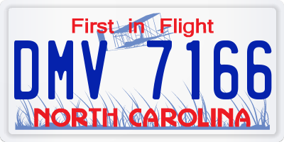NC license plate DMV7166