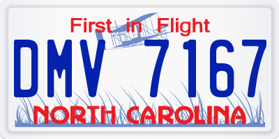 NC license plate DMV7167