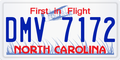 NC license plate DMV7172