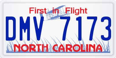 NC license plate DMV7173
