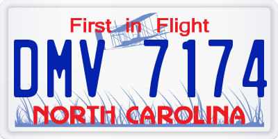 NC license plate DMV7174