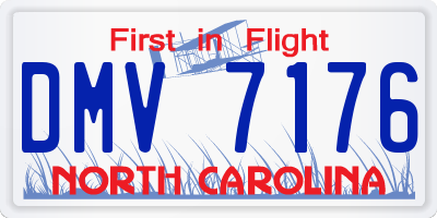 NC license plate DMV7176