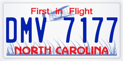 NC license plate DMV7177