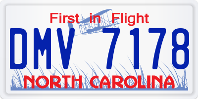 NC license plate DMV7178