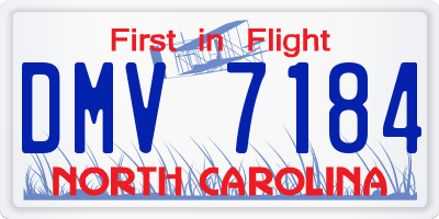 NC license plate DMV7184