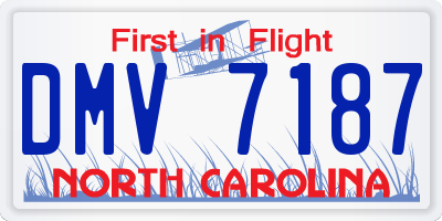 NC license plate DMV7187