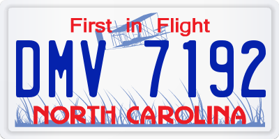 NC license plate DMV7192