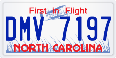 NC license plate DMV7197
