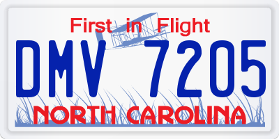 NC license plate DMV7205