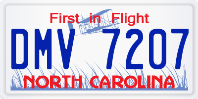 NC license plate DMV7207