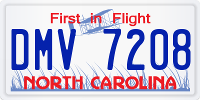 NC license plate DMV7208