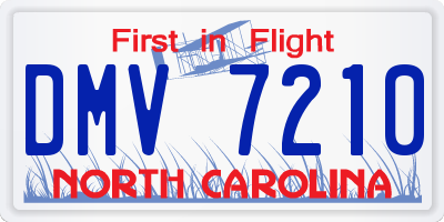NC license plate DMV7210