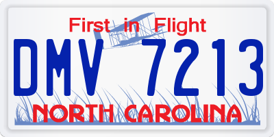 NC license plate DMV7213