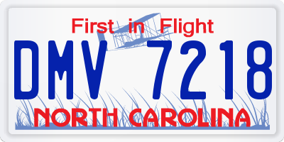NC license plate DMV7218
