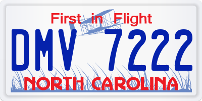 NC license plate DMV7222