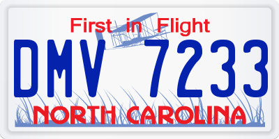 NC license plate DMV7233