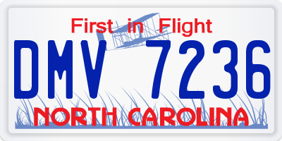 NC license plate DMV7236