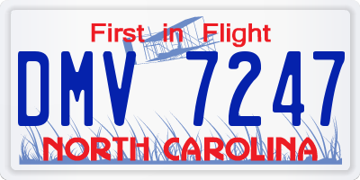 NC license plate DMV7247