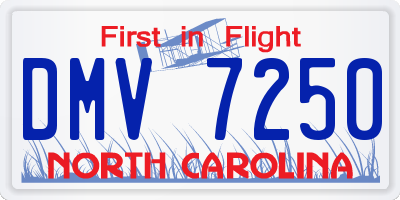 NC license plate DMV7250