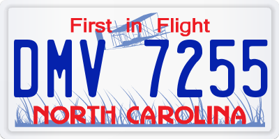 NC license plate DMV7255