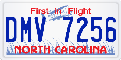 NC license plate DMV7256