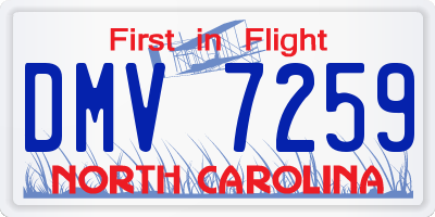 NC license plate DMV7259