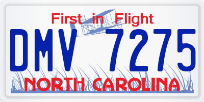 NC license plate DMV7275