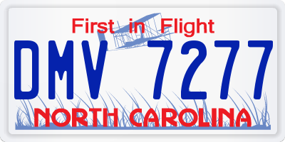NC license plate DMV7277