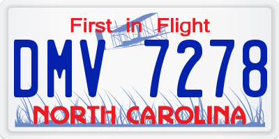 NC license plate DMV7278
